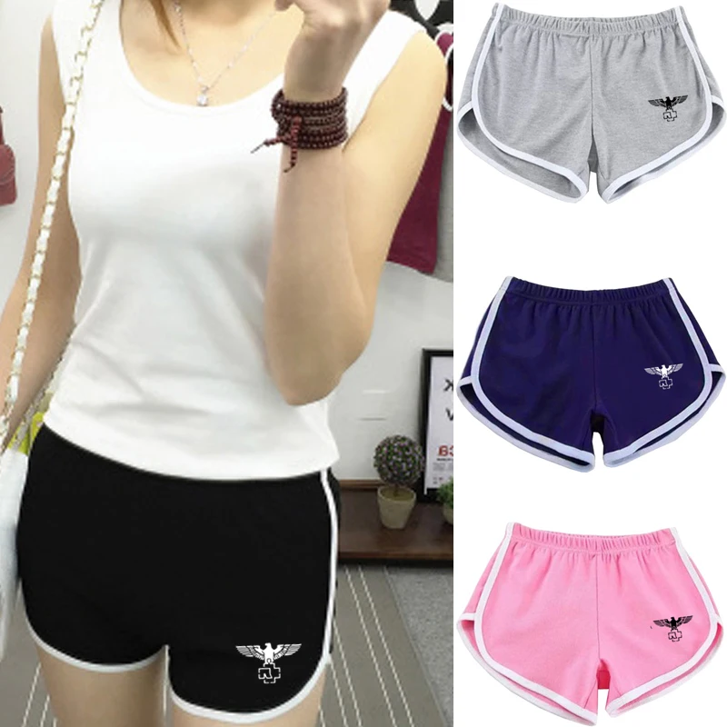 

women Shorts Casual Patchwork Short Trousers Sexy High Waist Bottoms Summer Rammstein Print Shorts
