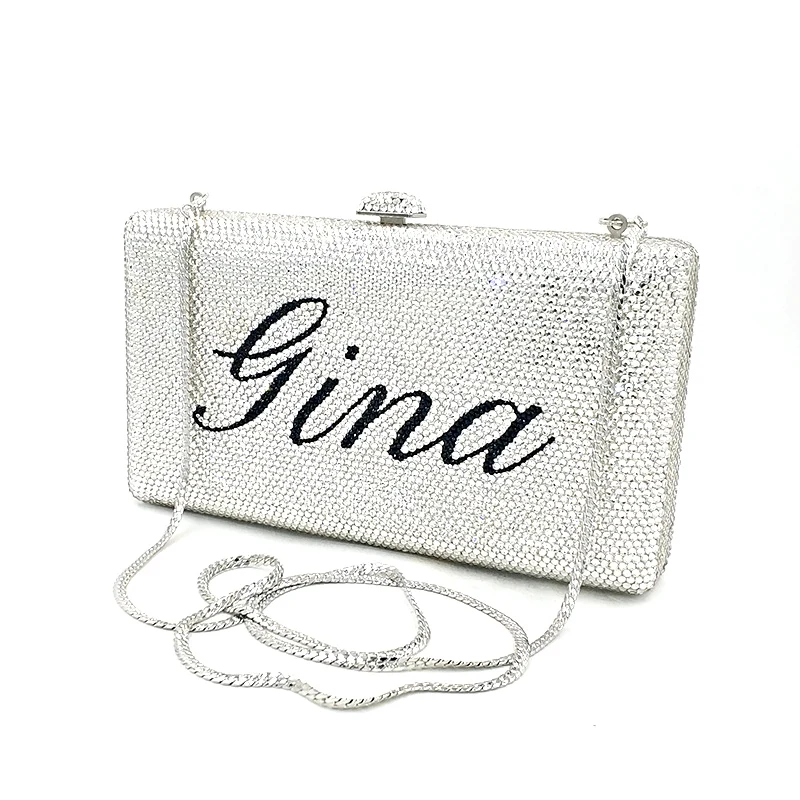Специальный индивидуальный дизайн, дамские сумочки с персональным именем для свадебной вечеринки, вечерние сумочки с бриллиантами и кристаллами