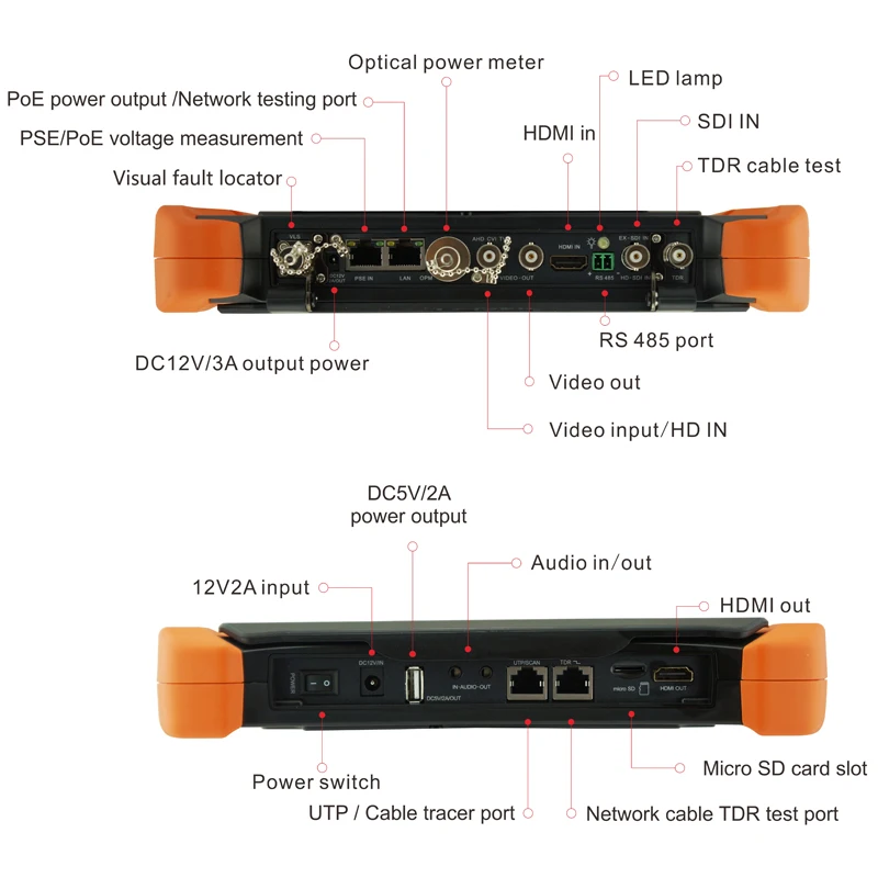 8 дюймов 2 к сенсорный экран H.265 4 к 8MP ip-камера тестер AHD TVI CVI SDI CVBS 6 в одном CCTV камера тестер Кабель tracer