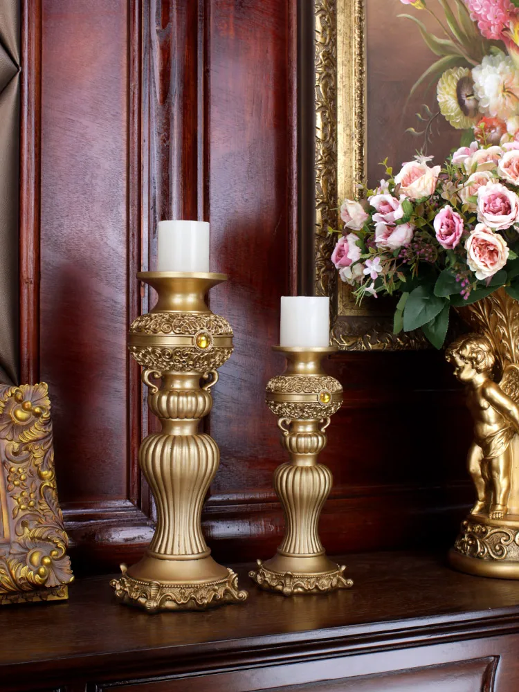 Best Candlestick Furnishings Retro Golden Living Room Wine Cabinet Tv Cabinet Household Decorations Exquisite Candlestick Gifts