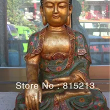Bi00189 1" Тибет бронзовый gild перегородчатой Шакьямуни статуи будды