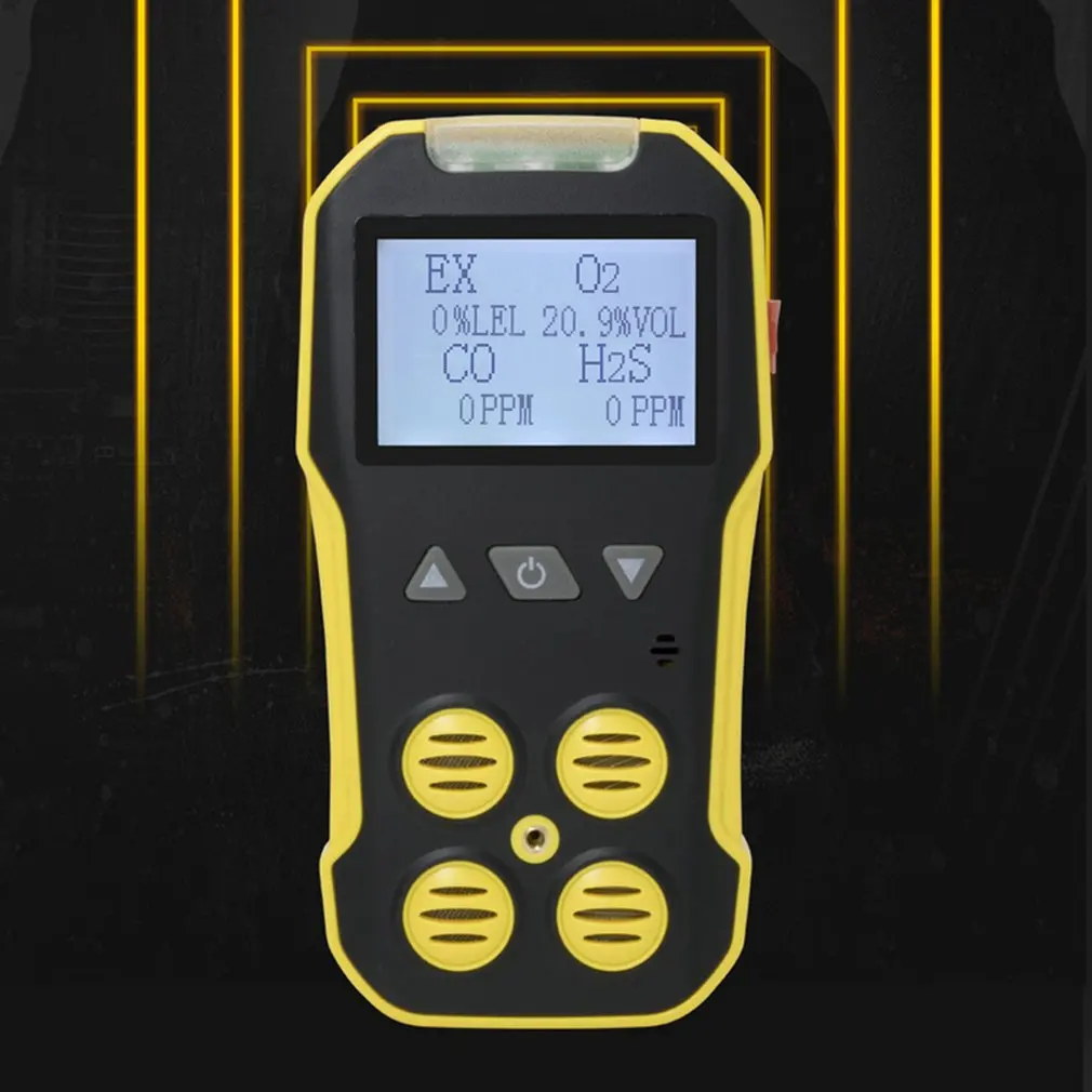 

4-In-1 Gas Detector Bh-4Ah2S Co O2 Ex Advanced Mcu For Low-Power Consumption Lcd Display Self-Test