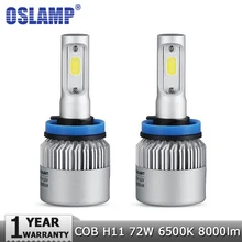 Oslamp H11 СВЕТОДИОДНЫЕ Фары УДАРА 72 Вт Автомобилей Светодиодные Фары Лампы Противотуманные фары 6500 К Авто Фары для Toyota/VW/Hyundai/Kia/Chevrolet/Mazda