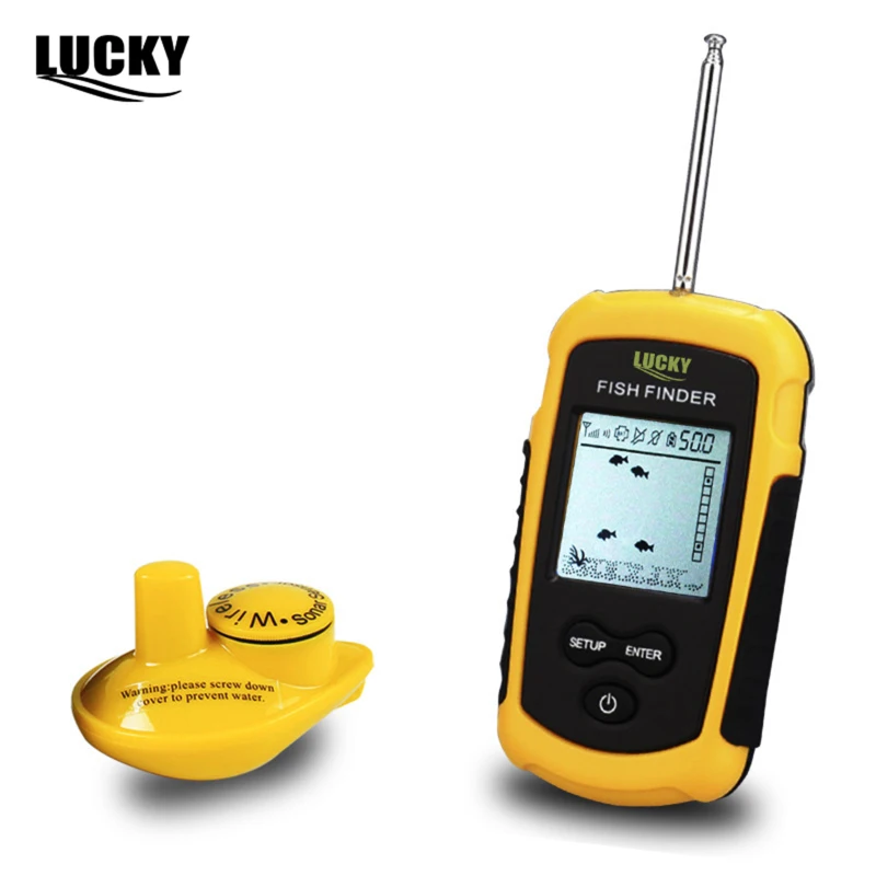 LUCKY FFW1108-1 беспроводной рыболокаторы Sonar Fishfinder 40 м глубина дальности океан озеро