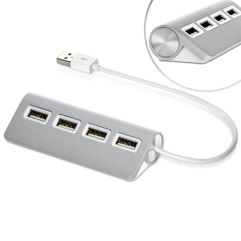 Premium 4 portový hliníkový USB 2.0 Hub pro Mac, MacBook Air Pro, Ultrabooks, Microsoft Surface RT, notebooky, malinový pi a libovolný počítač