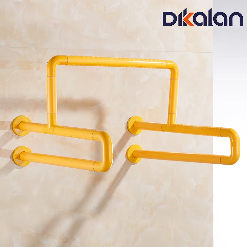 

Dikalan Yellow Straight Toilet Safety Rails for Disabled Elderly People Grab Bars Bathroom Anti Slip Stainless Steel Handle