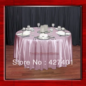 

Pink 108" Round Shaped Poly Satin Table Cloth /Banquet Tablecloths/Table Linen/ For Wedding Party Decorating