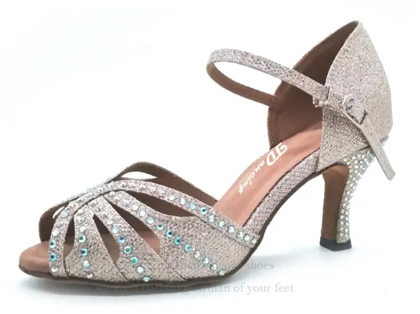 Танцевальная обувь для девочек; женская обувь для танцев; обувь для латинских танцев; женская обувь для фламенко; обувь для танцев на квадратном каблуке; Сальса; JuseDanc - Цвет: heel 10cm