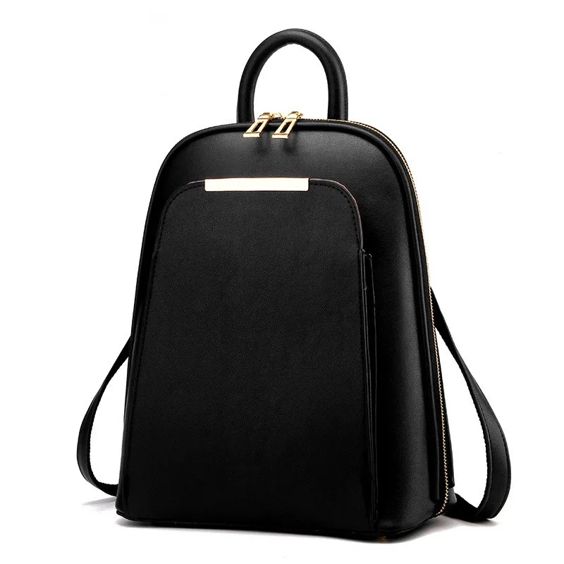 RECHAR High Quality Fashion PU Leather School Bags For Teenagers Top handle Travel Bags Women Backpack