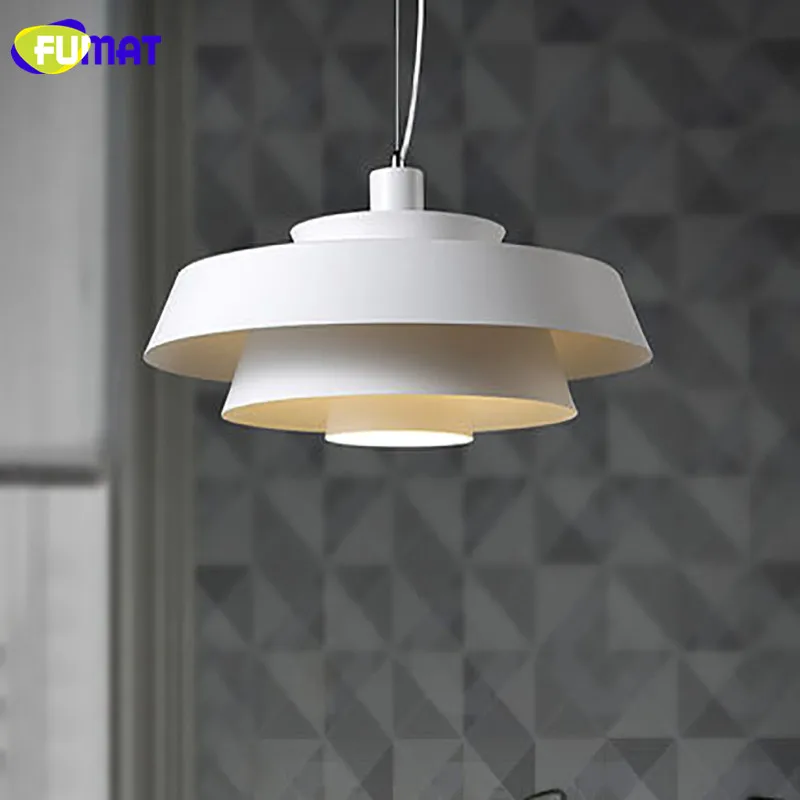 

FUMAT Pendant Lamp White Iron Hanging Lights Simple Dinning Room Lighting Scandinavian Pendant Lights LED Round 50cm Modern