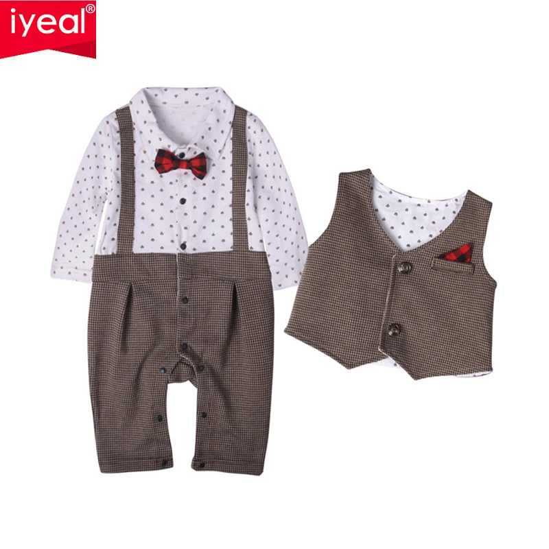 IYEAL 2018 BRAND New Baby Suit Formal Gentleman Boys Clothing Set long