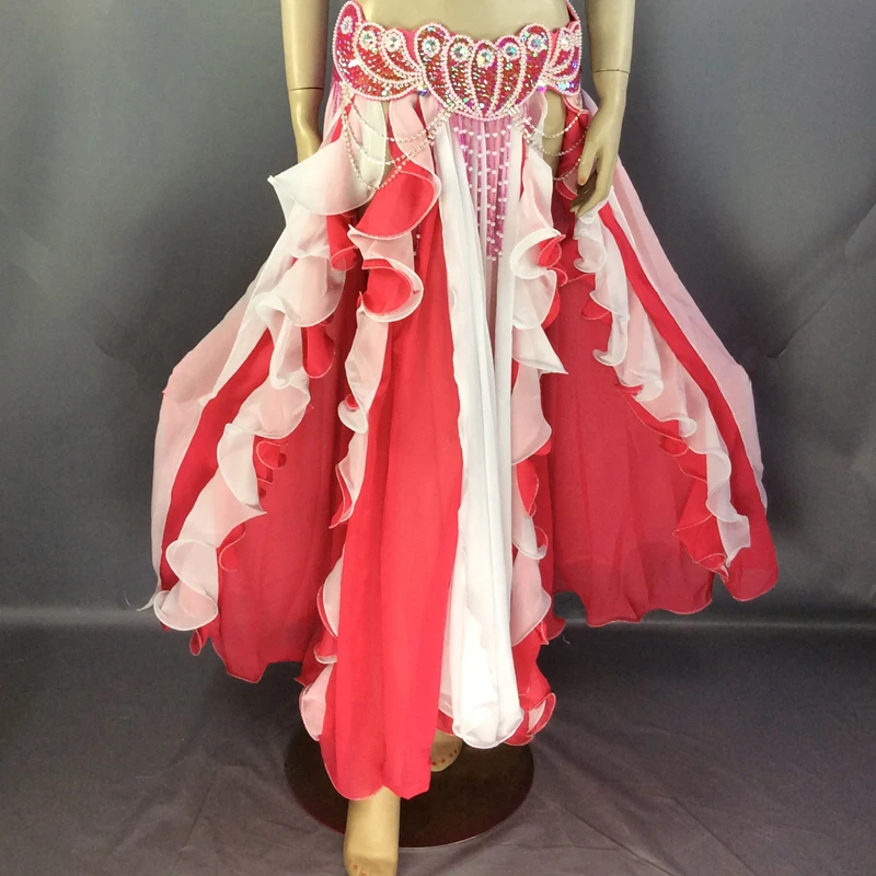 

New Lady Women's Dancewear Belly Dance Costume Clothes Performances Tranining Dress Circle Belly Dancing Skirts