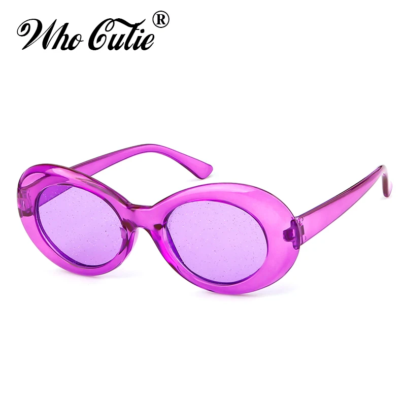 Новинка, Kurt Cobain, солнцезащитные очки для мужчин и женщин, фирменный дизайн,, Ретро стиль, розовый кристалл, овальные блестящие солнцезащитные очки 630B