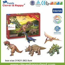 Лидер продаж динозавры игры животных головоломки DIY игрушка поделок из бумаги DIY 3D модель головоломка