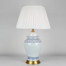 Винтажная китайская спальня гостиная Свадебная настольная лампа Цзиндэчжэнь фарфоровая Керамическая Настольная лампа Искусство светодиодная ресторанная настольная лампа