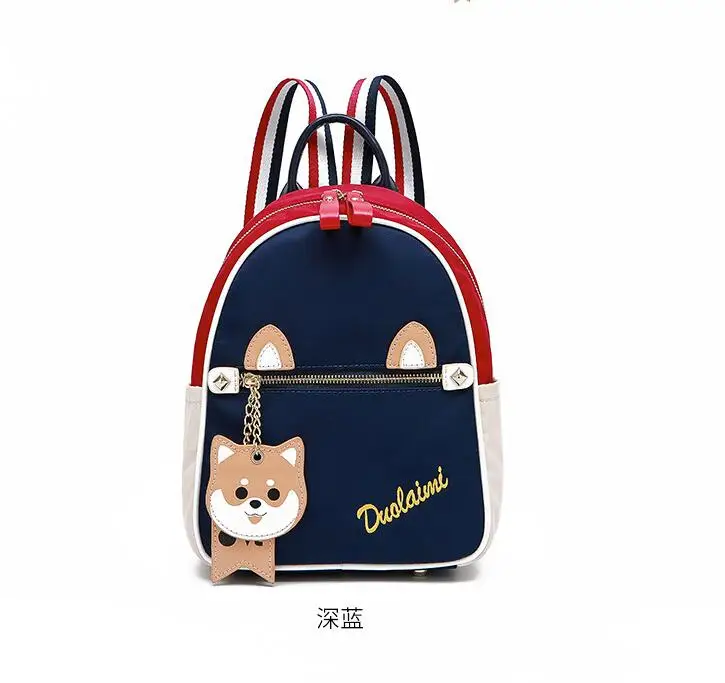 DuoLaiMi модный лоскутный рюкзак с кисточками и вышитым логотипом в Корейском стиле из искусственной кожи для школьниц, женский рюкзак через плечо с панелями - Цвет: Women BAG Blue