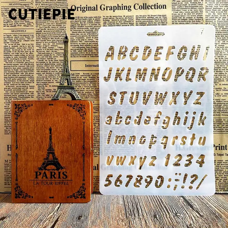 

Elegant Italic Alphabet Stencils For Painting Scrapbooking Stamp Cake Decorating Tool Embossing Paper Cards Album DIY Decoration