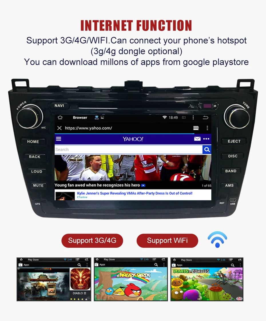 Sale KANOR Android 9.0 4+32g 8 Core IPS 2din Car Radio For Mazda 6 Ruiyi 2008 2009 2010 2011 2012 WIFI GPS DVD Player Multimedia PC 6