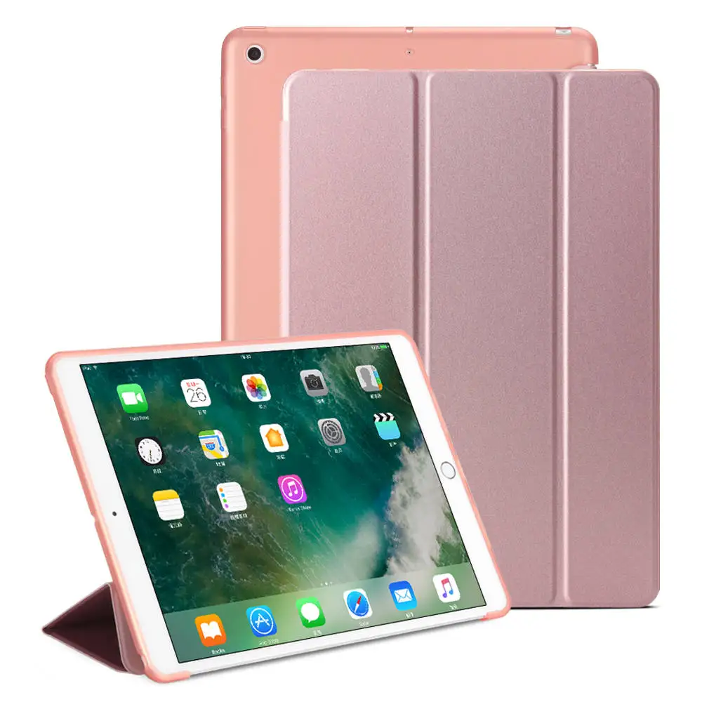 Чехол для iPad 9,7 Мягкий силиконовый чехол смарт-чехол подставка держатель для нового iPad 9,7 чехол A1822 A1954 A1893 - Цвет: rose gold-2