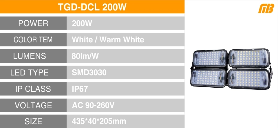 LED SMD3030 Floodlight 50W 100W 150W 200W 300W Outdoor Lighting AC90-265V IP67 CE For Square Garden Garage Wall Lamp Spotlight