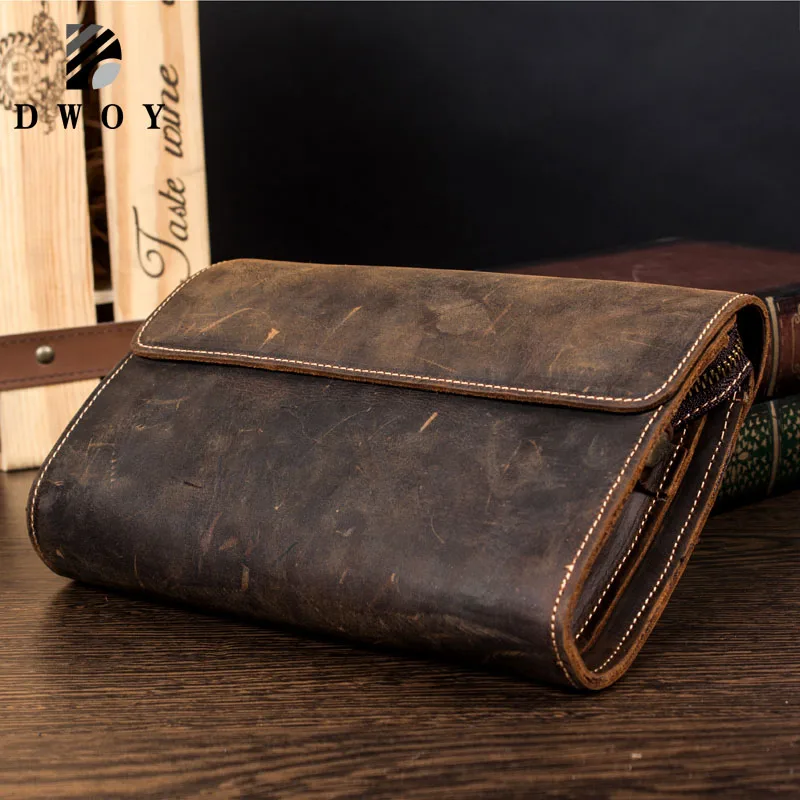 Мужской кошелек Crazy Horse из натуральной кожи с отделением для карт|male purse|leather wallet