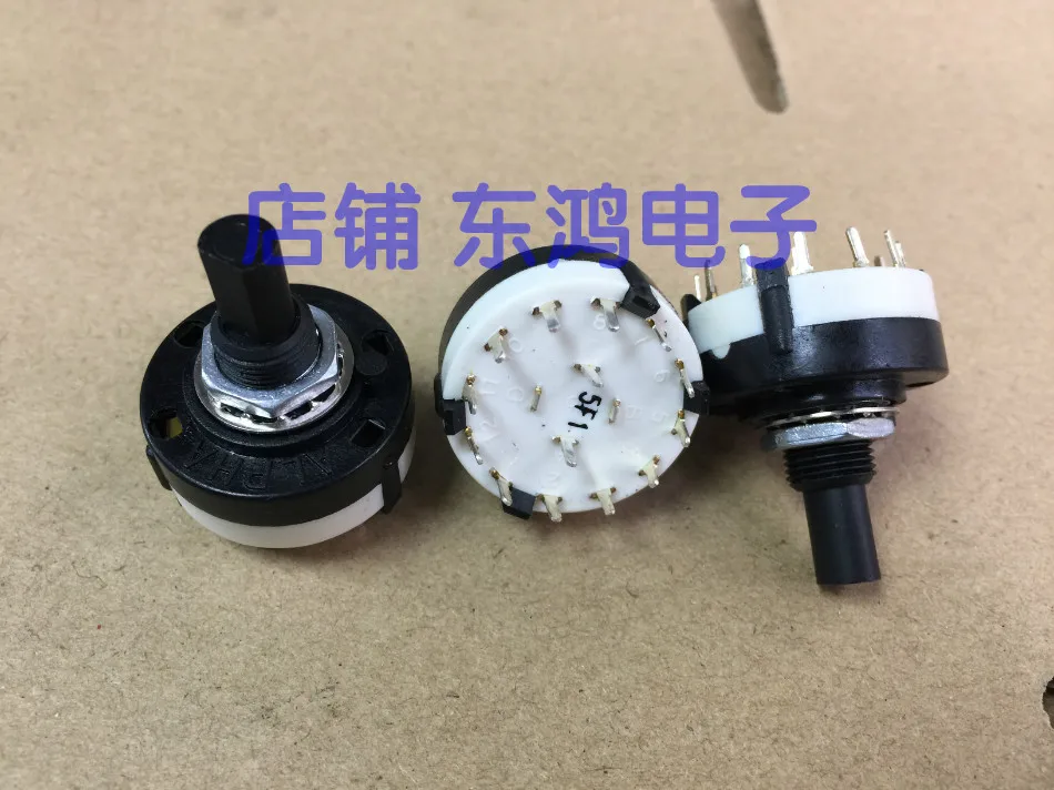 

2PCS/LOT Taiwan ALPHA Alfa rotary band switch 2 knife, 4 stall switch shaft length 18MM genuine