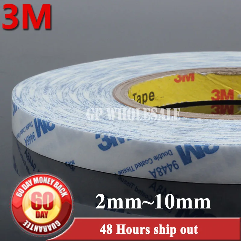 50M/Roll (2mm~10mm wide choose ) 3M Scotch Strong Double Sided Adhesive Tissue Tape for iphone ipad Huawei Phone Screen LCD | Канцтовары