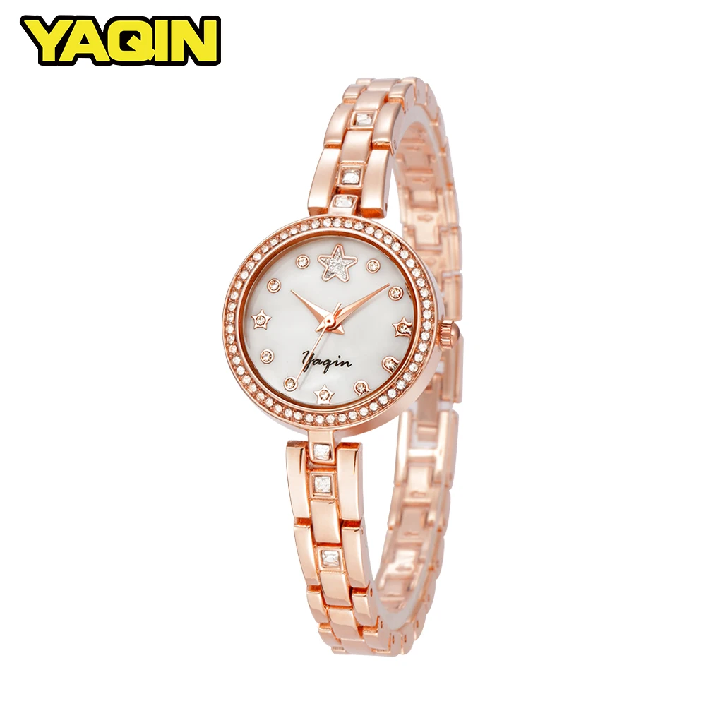 

YAQIN Luxury Rhinestone Bracelet Women's Watches Top Brand Luxury Fashion Diamond Watch Ladies Gold Watch Relogio Feminino
