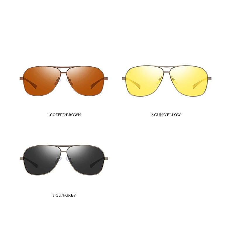 Night Vision Glasses 2019 Retro Pilot Polarized Sunglasses Men Brand Driving Glasses Metal Shades Male Lunette De Soleil Homme