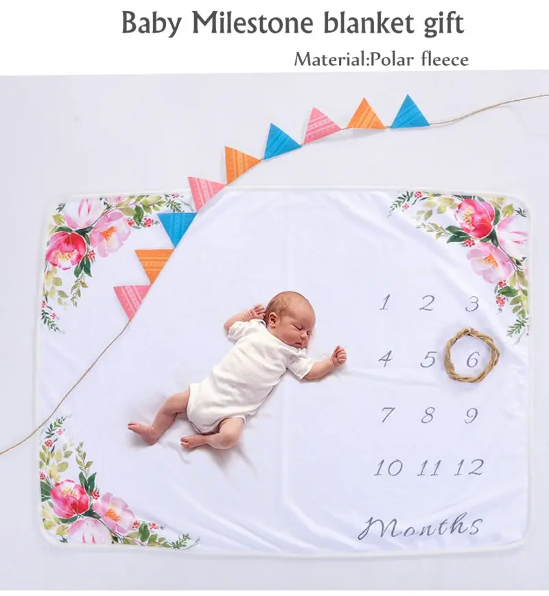 High quality Milestone blanket as month to month,Polar fleece baby
