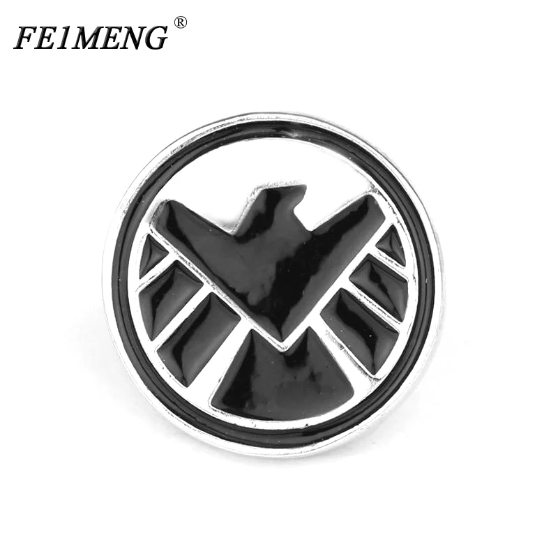 

Agents of S.H.I.E.L.D. Stereo Metal Brooch Badge Mar Super Hero The Avengers Pin Blue Enamel Round Brooches for Men Jewelry