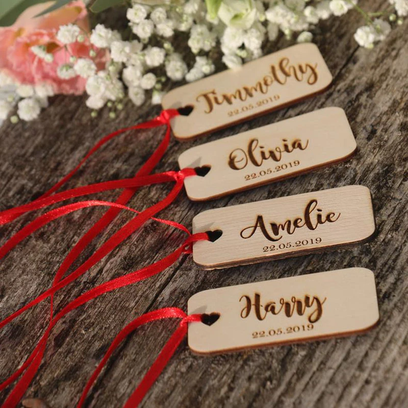 Wooden laser cut names Wedding place cards Name place settings Wooden wedding sign Laser cut wood Name tags for wedding Rustic wedding names