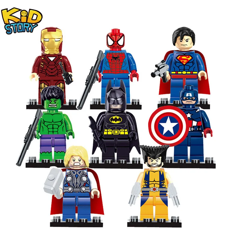 

Super Heroes Marvel Avengers Figures Ninjago Hulk Spiderman Iron Man LEGOINGLYS Building Blocks Mini Bricks Children Toys YF30
