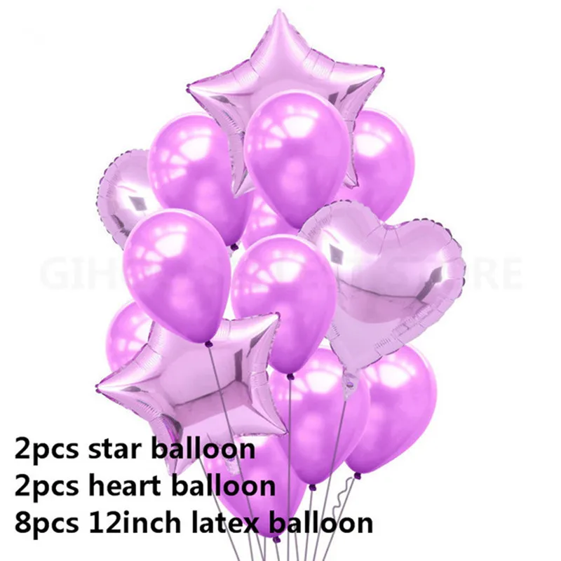 12 шт. 12 дюймов латексные разноцветные воздушные шары мульти воздушные шары с конфетти с днем рождения свадебные вечерние принадлежности розовое золото гелиевые шары - Цвет: set 3