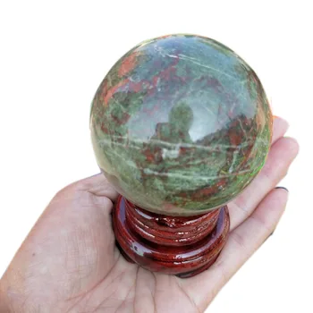 

Natural Crystal Ball Blood Stone Hand Carved Metaphysical Crystals Healing Energy Sphere Universal Energy Polished Stone