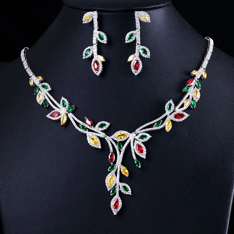 

ACCKING Brass Multi Bridal Cubic Zirconia Jewelry Sets For Women Party, Luxury Dubai African CZ Stone Wedding Jewelry Sets