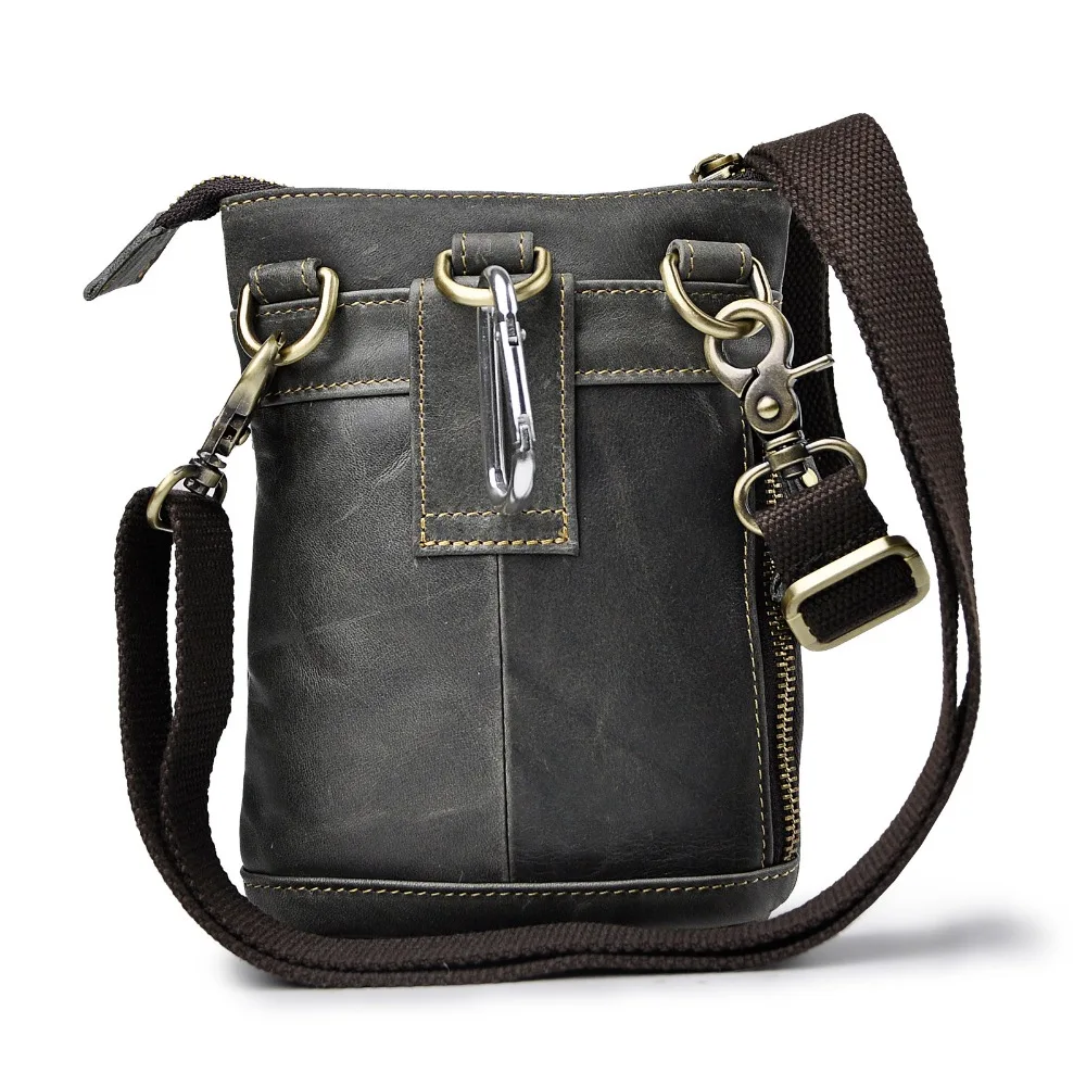 Мужская многофункциональная маленькая сумка через плечо из натуральной кожи, сумка через плечо, Воловья кожа, крючок, поясная сумка, портсигар, 611-18 г