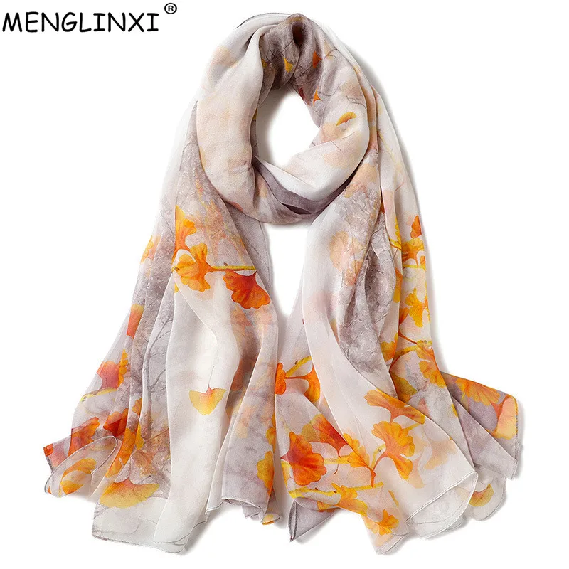 

2019 New Thin Gauze 100% Silk Scarf Pure Silk Spring Scarf Shawl Natural Silk Scarf For Women Fashion Luxury Scarves Wraps