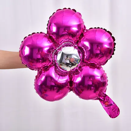 1pc 18inch birthday flower balloon five petals flower Foil balloons Wedding favors and gifts birthday party decorations globos - Цвет: 1pc fushia