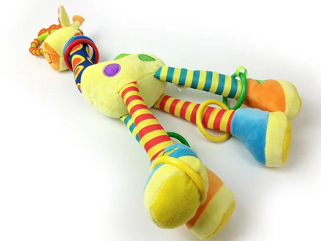 Детские игрушки, плюшевые детские погремушки, мягкая игрушка для детей, 46 см, Мультяшные животные, прорезыватель, погремушка, Ранняя развивающая кукла, жираф