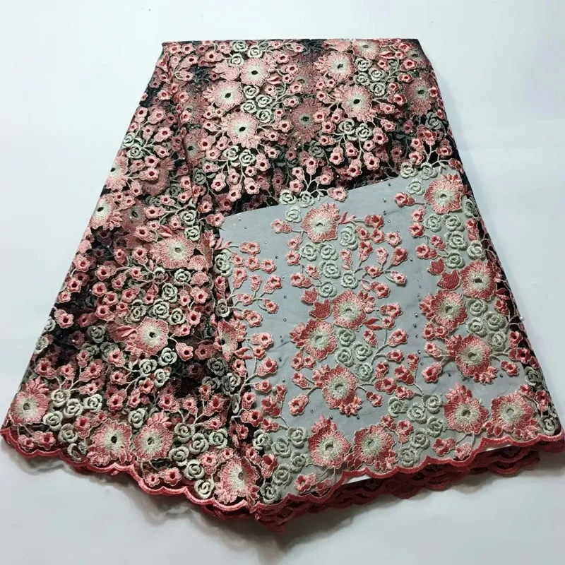 

African lace Florals Pattern 120 cm width fabric for Bridal sold by the 5Yard