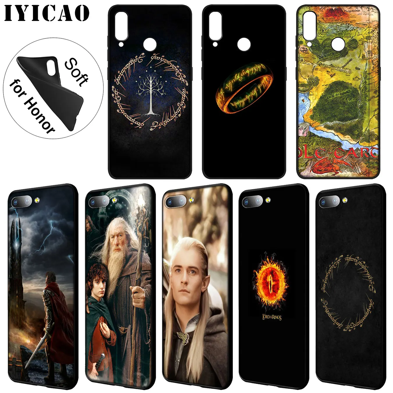 

IYICAO The Lord of Rings Hobbit Soft Case for Huawei Y9 Y7 Y6 Prime 2019 Cover Honor 20 8C 8X 8 9 9X 10 Lite 7C 7X 7A Pro