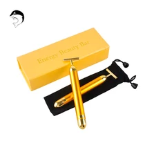 High Quality Face 24k Vibration Facial Beauty Bar Skin Pulse Firming Facial Roller Massage Lift Skin Tightening Wrinkle Stick facial soft gel mask with acupoin therapy for face skin no wrinkle portable charging beauty vibration lift massage instrument