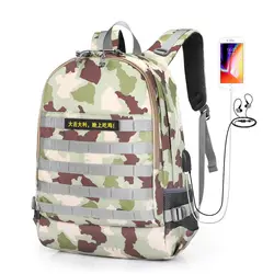 Новый Usb зарядка Рюкзак мужской 3D камуфляжный рюкзак открытый рюкзак большой Ёмкость дорожная сумка для Для мужчин; Бесплатная доставка
