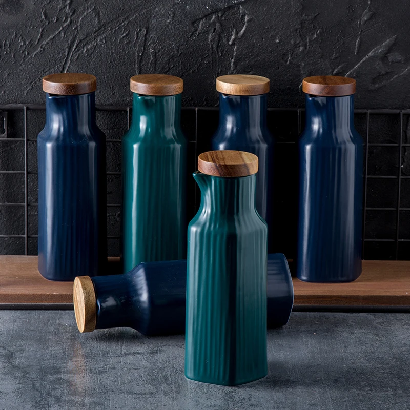 Preise NIMITIME Keramik Galze Salz Glas Japanischen Stil Glas Flasche Nordic Stil Kunst Öl Essig Flasche Küche Geschirr
