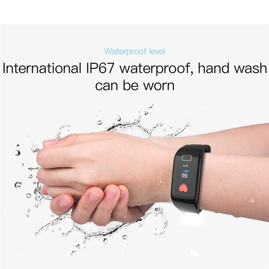 F1 Plus смарт браслет цветной экран Smartband IP67 водонепроницаемый спортивный фитнес