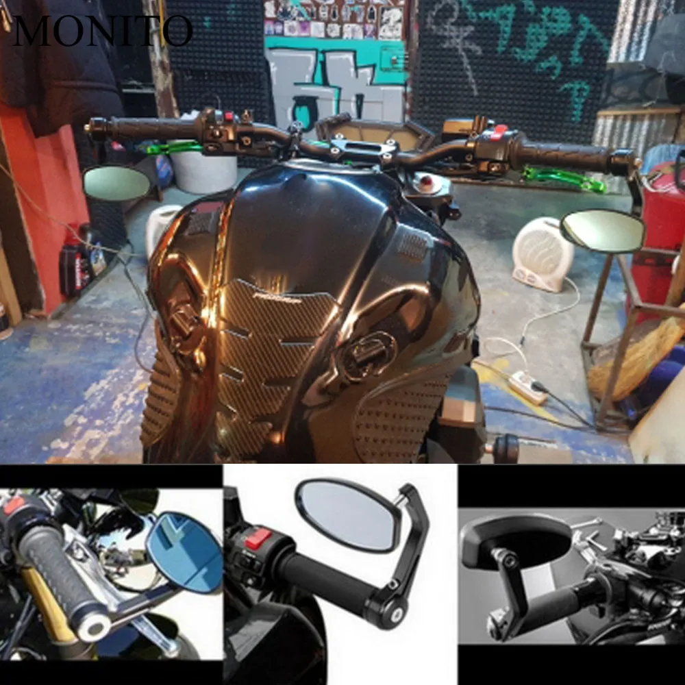 Для KAWASAKI KLX 150 250 KLX250 KLX 450R KDX 125 250 мотоцикл заднего вида боковые зеркала заднего вида Бар Конец кафе зеркало для гонщиков