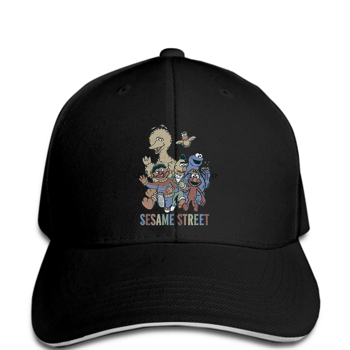 

funny Baseball cap men novelty cap Sesame Street Colorful Group Premium Canvas Brand cap