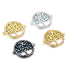 

Beiver Luxury Jewelry Family Finds Life Tree Micro Pave Charm Connector for Bracelets Jewelry Making Wholesale lots Bulk