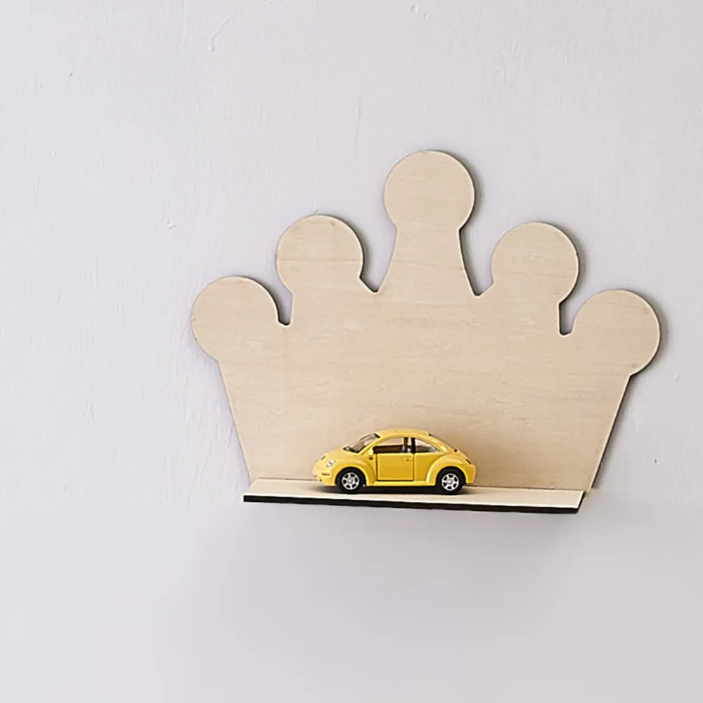 

Ins Nordic Style Wooden Simple Deer Crown Rack Wall Hangings Decorative Shelf Children's Room Decorations Bracket Photography